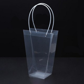 Mihwabujang 花束花盆植栽禮品蛋糕PVC塑膠透明大型包裝長提袋, 5個, 02梯形