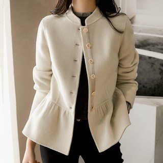 LUNA GIRL 女款Stormy荷葉邊鈕扣夾克