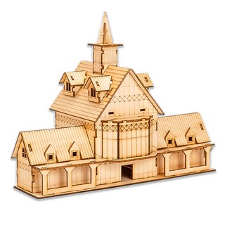 Cohimo diy 木製組裝袖珍小屋 3W280, 城堡木屋, 1個