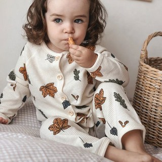 아동용 북유럽풍 거즈면 실내복 파자마 상의 + 하의 세트