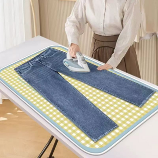 Goodsome 簡易防滑耐磨燙衣墊, 格紋 + 黃色