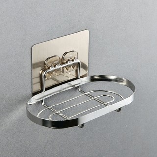 쉐리엘 욕실 스테인레스 무타공 비누거치대 원형, 2개