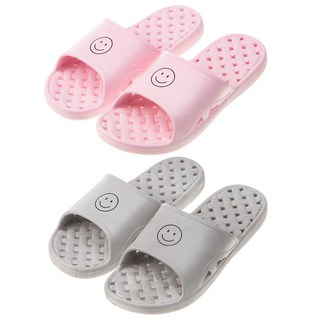 BASE ALPHA ESSENTIALS 表情符號防滑浴室拖鞋 粉色 + 灰色, 1組, 粉色+灰色