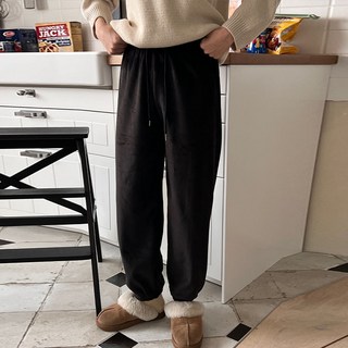 Bori Mam 刷毛天鵝絨燈芯絨孕婦保暖束口褲 a737