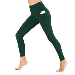 Elsso 女性提臀高腰瑜珈健身皮拉提斯手機口袋緊身褲