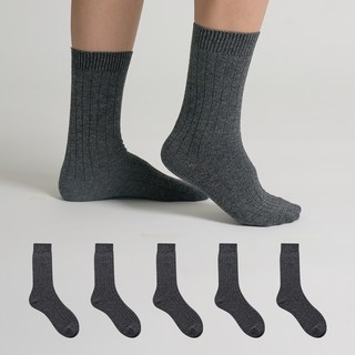 STUDIO SOCKSTOP 男士戶外羊毛羅紋長筒襪 5入