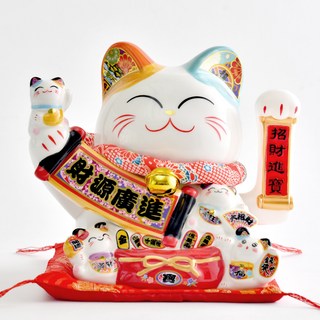 INTODECO 好運滿滿 招財貓 搖手招福貓 中型 98963, 混合色