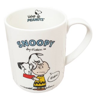 史努比拿鐵復古馬克杯 300ml, 查理, 1個