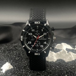 소요상회 실리콘 밴드 스포츠 시계, 블랙, 1개