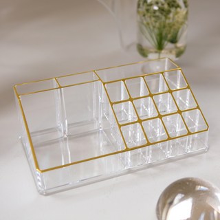 리빙숲 그리드 아크릴 다용도 정리함 16구, 골드, 1개