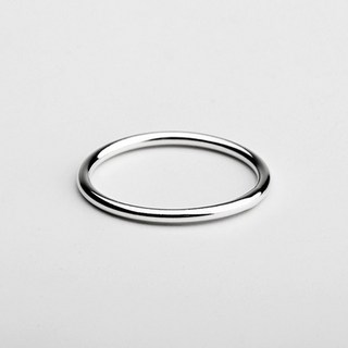 Diptok 女性基本款尾戒疊戴 925銀戒指 RBJ121 1.5mm 銀色 16號