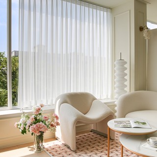 WINDOW DRESS 奶油雪紡窗簾, 白色