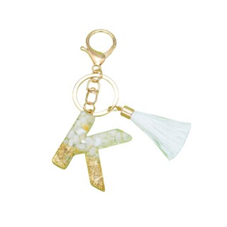 MJ 耳機保護套 手機掛繩 字母縮寫 流蘇裝飾 鑰匙圈, K, 1個