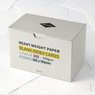 Monolike 重磅空白索引卡 102 x 152 mm, Clova White, 200張