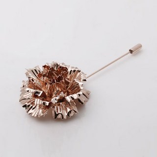 人造康乃馨胸花 MC104, 玫瑰金(胸花), 隨機出貨(外盒), 1個