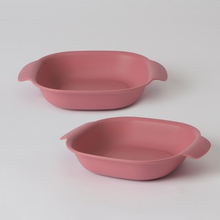 NIneware 韓國產Friends四角沙拉碗, 粉色, 2入