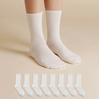 Sockpiens 女款高級超長羅紋長筒襪 8雙