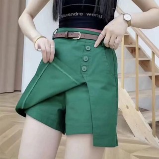 MEICHEL 透氣康妮三釦工裝裙褲 + 腰帶套組 10456