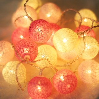 파티해 LED 20P 미니 코튼볼 건전지 전구, 핑크, 1개