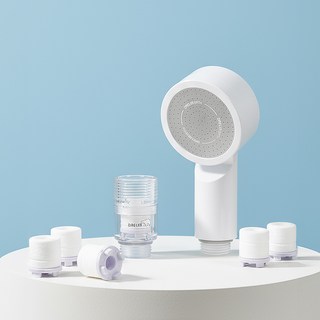 DAELIM BATH Diclean 便攜式蓮蓬頭 + 濾芯組, 白色, 1套