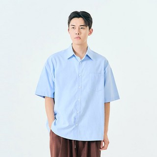 크램프 빅사이즈클럽 남성용 옥스포드 오버핏 반팔 셔츠