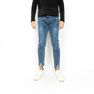 男款 Gold Percent 錐形褲腳水洗開衩丹寧褲