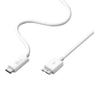 j5create 凱捷國際 USB3.1 Type-C公-Micro-B公 3A 60W充電資料傳輸線 JUCX07, 90cm, 1條, 白色