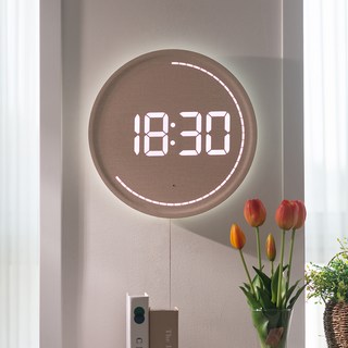 FLaiTO 第3代背光圓形LED壁鐘, 奶油色