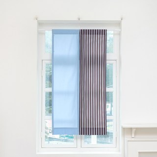 Mix&Match 條紋客製化遮擋簾2件組, 棕藍色