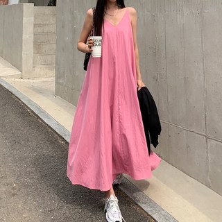 ViVEMO Dib Maxi緊身胸衣口袋長洋裝 10747, 粉色