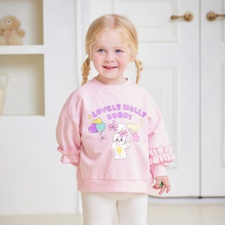 mollimelli 女童可愛兔子寬鬆版長袖T恤