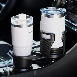 온아워 2in1 차량용 컵홀더 사이즈 조절 회전 확장형 텀블러 거치대, 1개, 블랙