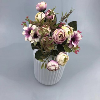 人造絲花婚禮裝飾玫瑰花束, 紫色