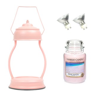 양키캔들 워머 + 캔들 라지자 핑크샌드 + 전구 2p 세트, 베이비핑크