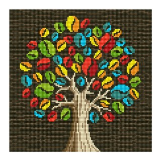 iLovePainting DIY 鑽石畫 帆布版 可愛 30 x 30 cm, 咖啡樹, 1個