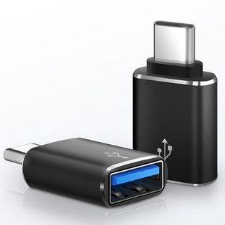 Home Planet USB 3.0 Type-A 轉 Type-C OTG 轉接頭, 黑色, 2個