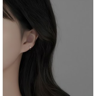 Gelluna 女款醫療鋼簡約一鍵式環形耳環 2個 P-01