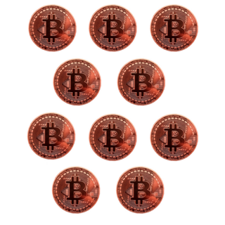 BRISK STYLE 比特幣模型裝飾紀念品 10入, 青銅