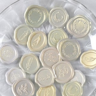 윰스 청첩장 씰링스탬프 스티커 18p 세트, 옐로우베이지, 1세트