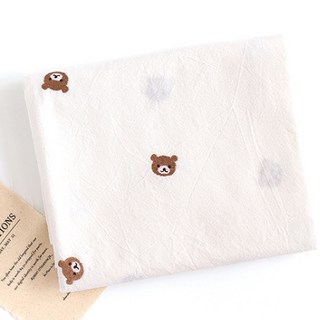 刺繡20支棉布2件組, 蜜糖熊, 米白色