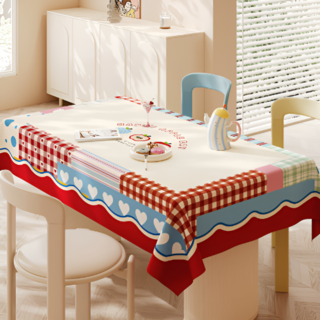 Mamiroo 可愛亮點防水餐桌桌布, 1個, 03, 80 x 120 cm