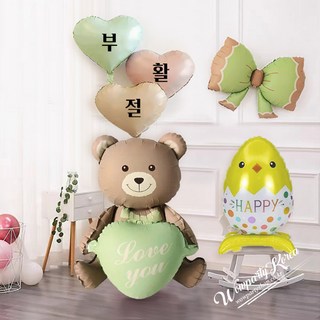 와우파티코리아 부활절 곰돌이 키트 그린하트, 혼합색상, 1개