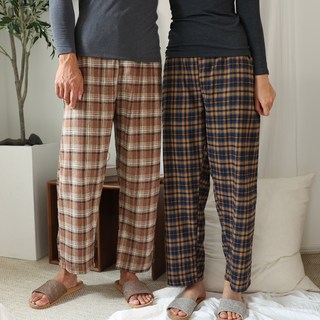 테라우드 클래식 면 기모 체크 파자마 바지 D타입 2종 세트