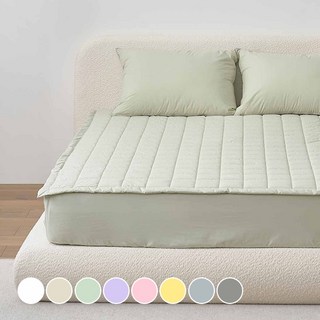 아망떼 수퍼코튼 60수 고밀도 면 침대패드, 세이지그린