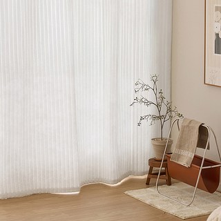 shez Home 保暖三層織鋪棉防風防寒窗簾 + 環夾, 白色