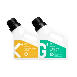 REBOW 過碳酸鈉小蘇打洗衣精+檸檬酸衣物柔軟精, 1L, 1組