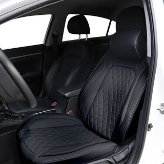 DAEHAN AUTOMOBILE Liqueur 車用四季皮革座椅 前座用全包覆式4件組, 黑色, 1組