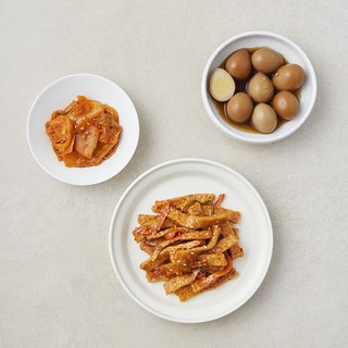 모두의집밥 싱글밑반찬 메추리알장조림 120g + 볶음김치 130g + 매콤어묵볶음 110g 세트, 1세트