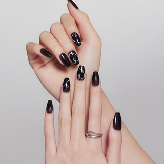 데싱디바 매직프레스 네일팁 세트, 드로잉하트, 1개