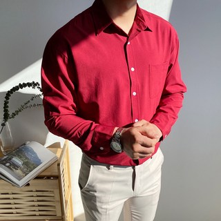 meosidda 男士防皺基本款翻領襯衫